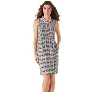 4/$25 WHBM Geo Print Black White Sleeveless Dress